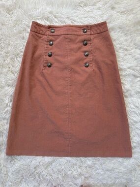 Vintage APC dusty pink corduroy A-line skirt with buttons designer size 38 EU